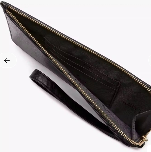 NWT Kate Spade Lucy BLACK Medium L-ZIP WRISTLET - Picture 3 of 4